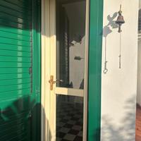 Porta bianca in legno con vetro + zanzariera 