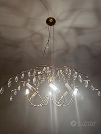 Lampadario moderno a sospensione con cristalli – e