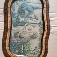 quadro antico con Gesù Madonna san Giuseppe 