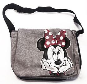 Borsa grigia in tela Minnie