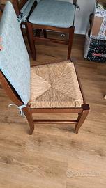 Sedie seduta paglia-classiche in legno con cuscino