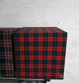 Cubi tartan design pouff comodino arredo 45x45