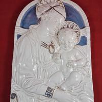 Madonna con bambino scultura ceramica di Faenza