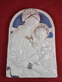 Madonna con bambino scultura ceramica di Faenza