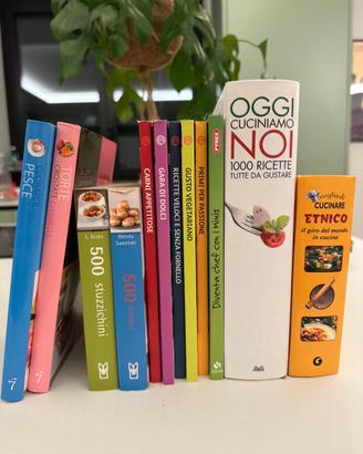 Lotto di 12 libri di cucina, come nuovi