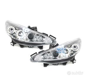 FARI PEUGEOT 207 06-12 OCCHI ANGELICI FONDO CROMAT