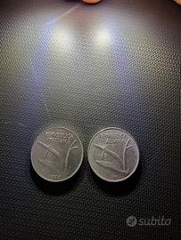 2 monete da 10 lire (anni 1971 e 1990)