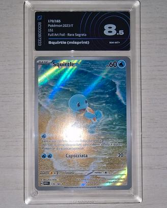 Carta Pokemon Squirtle 170/151 di 151 gradata 8,5