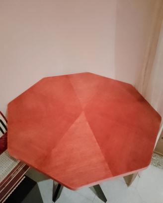tavolo ottagonale in legno e ferro 