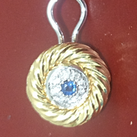 ORECCHINI Oro giallo e bianco clip con Diamantini