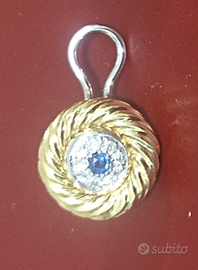 ORECCHINI Oro giallo e bianco clip con Diamantini