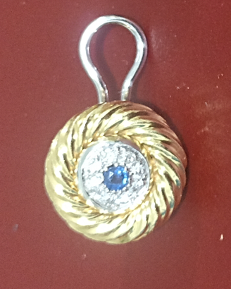 ORECCHINI Oro giallo e bianco clip con Diamantini
