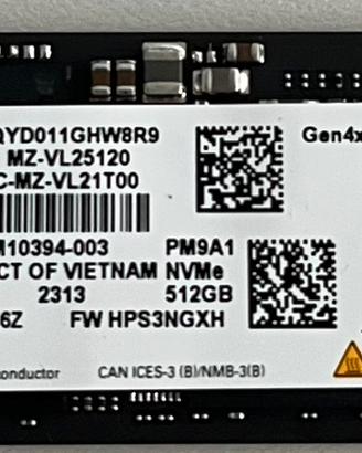 SSD Samsung M.2 NVMe 512GB MZ-VL25120