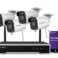 Kit Videosorveglianza Hikvision 4 telec NVR e HDD