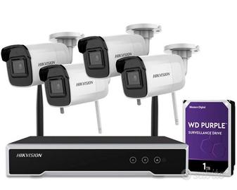 Kit Videosorveglianza Hikvision 4 telec NVR e HDD