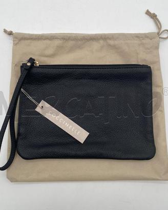 POCHETTE COCCINELLE NERO PELLE LACCIO MANO