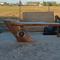 tavolo artistico in olmo 