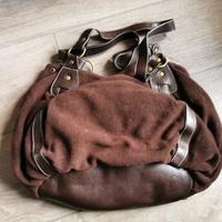 Borsa marrone in lana cotta