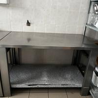 TAVOLO DA LAVORO PROFESSIONALE IN ACCIAO INOX