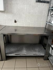 TAVOLO DA LAVORO PROFESSIONALE IN ACCIAO INOX