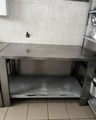 TAVOLO DA LAVORO PROFESSIONALE IN ACCIAO INOX