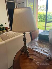 Lampada in ottone con paralume originale