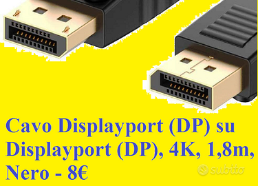 Cavo Displayport per video e immagini