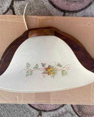 Applique in vetro e legno