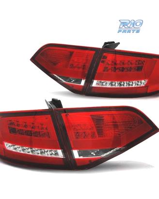 FANALI AUDI A4 B8 07-11 LIGHT BAR ROSSO CROMATO