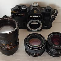 Macchina fotografica yashica  più tre obiettivi a 