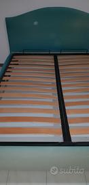 Letto contenitore verde,2 materassi singoli