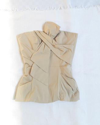 Top elegante, beige cotone leggero .F. Castellani