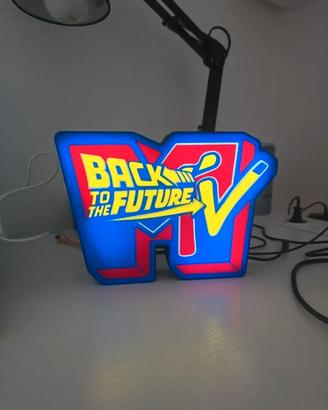 Lampada LED MTV Back to the Future retrò 3d