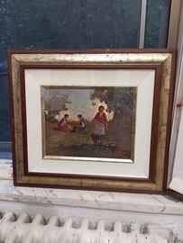 Quadro olio su cartone - Pellegrini 1982 - Napoli 