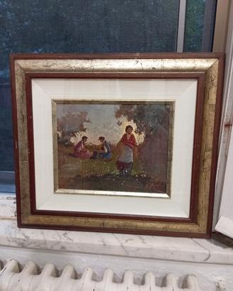 Quadro olio su cartone - Pellegrini 1982 - Napoli 
