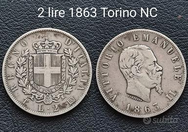 2 lire 1863 Torino NC