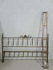 Letto Matrimoniale Vintage in Ottone Brunito