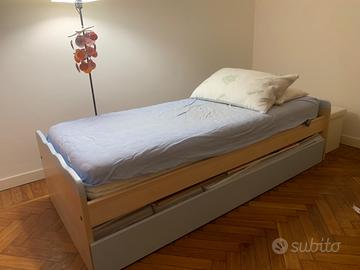 Letto singolo in legno artigianale 90x200