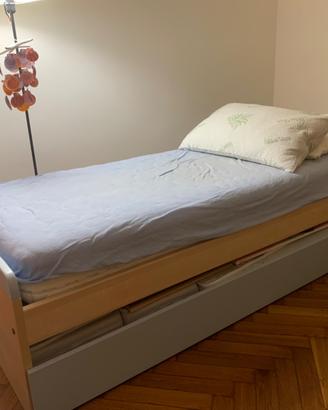 Letto singolo in legno artigianale 90x200