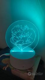 Lampada led Piccolo Principe incisa a mano 