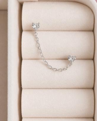 micro cuoricini argento 925 e zirconi 3mm