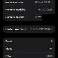iPhone 16 Plus 128GB - Nero - Come Nuovo