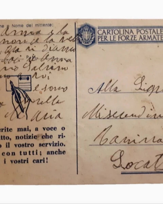 cartolina postale per forze armate 1940 militaria