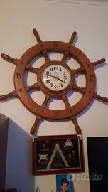 Orologio timone in legno