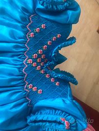 Vestitino in setaCir 6 mesi con fiocco per capelli