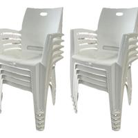 Set 10 sedie pvc colore bianco