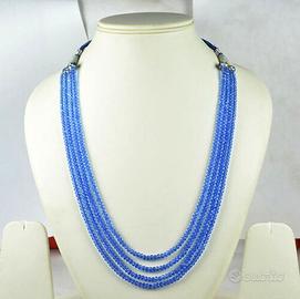 Collana torchon di 4 fili di Tanzanite sfaccetta
