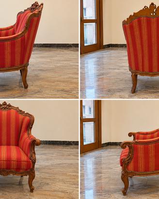 Poltrone vintage in legno intagliato
