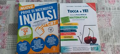 set 2 libri prove invalsi di matematica 3° media t