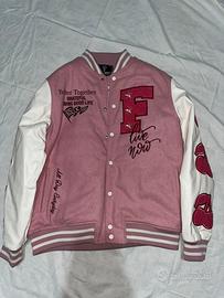 Giacchetto rosa e bianco con scritte